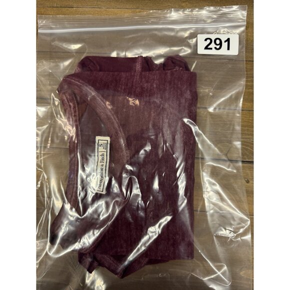 Abercrombie & Fitch Womens Burgundy Crew Neck Burnout T-Shirt With Pocket S - Picture 4 of 4